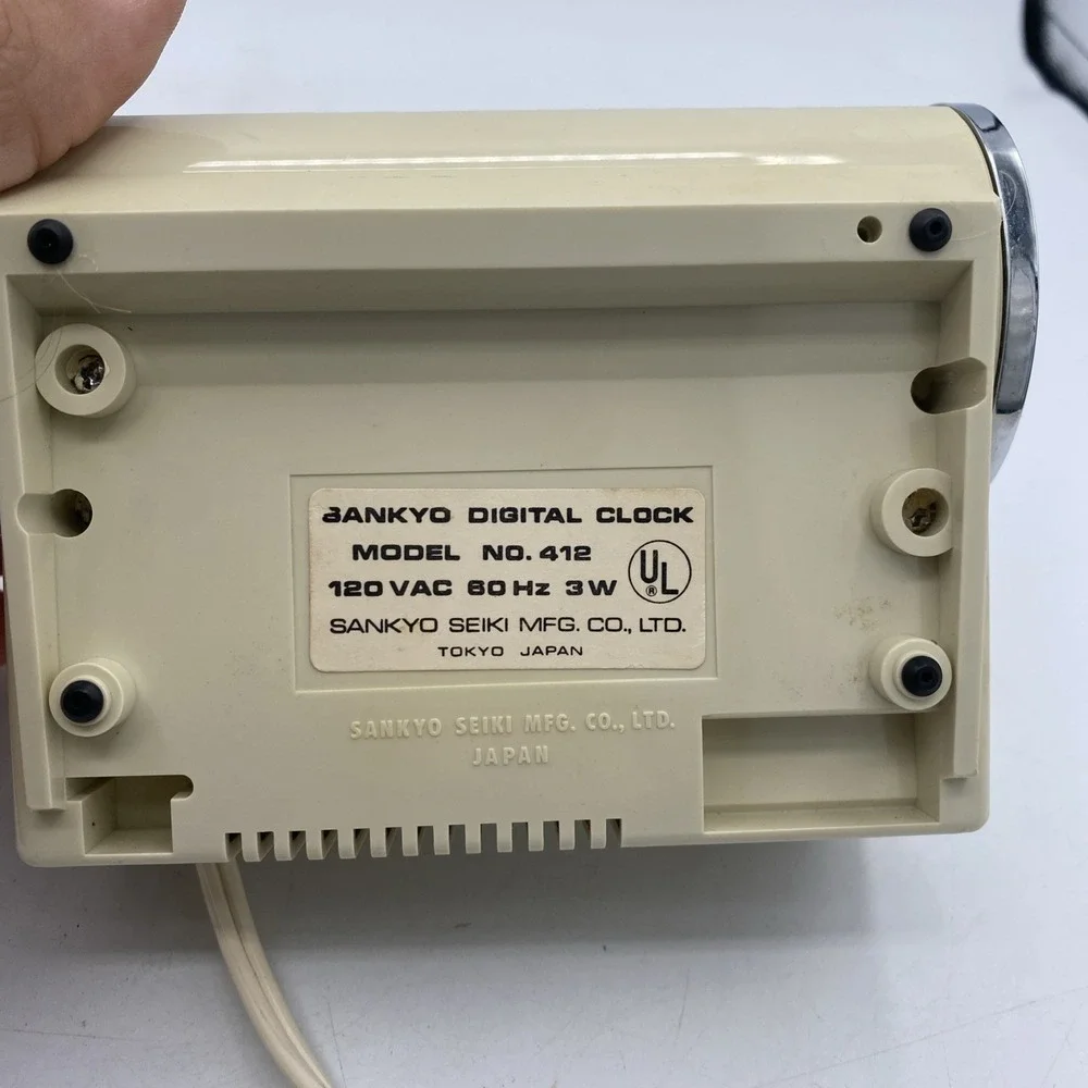 Vintage SANKYO Digital Alarm Clock  Model 412 Tokyo Japan Rare Works Tested